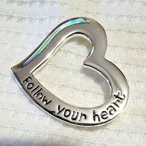 "Follow Your Heart" Heart pendant (pendant only)